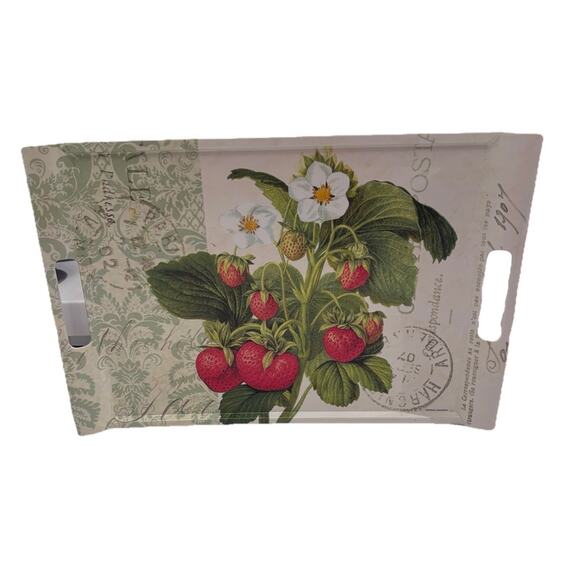 PAULA SCALETTA 15.50" Melamine Serving Tray Strawberries Italy - VGUC - Picture 2 of 6